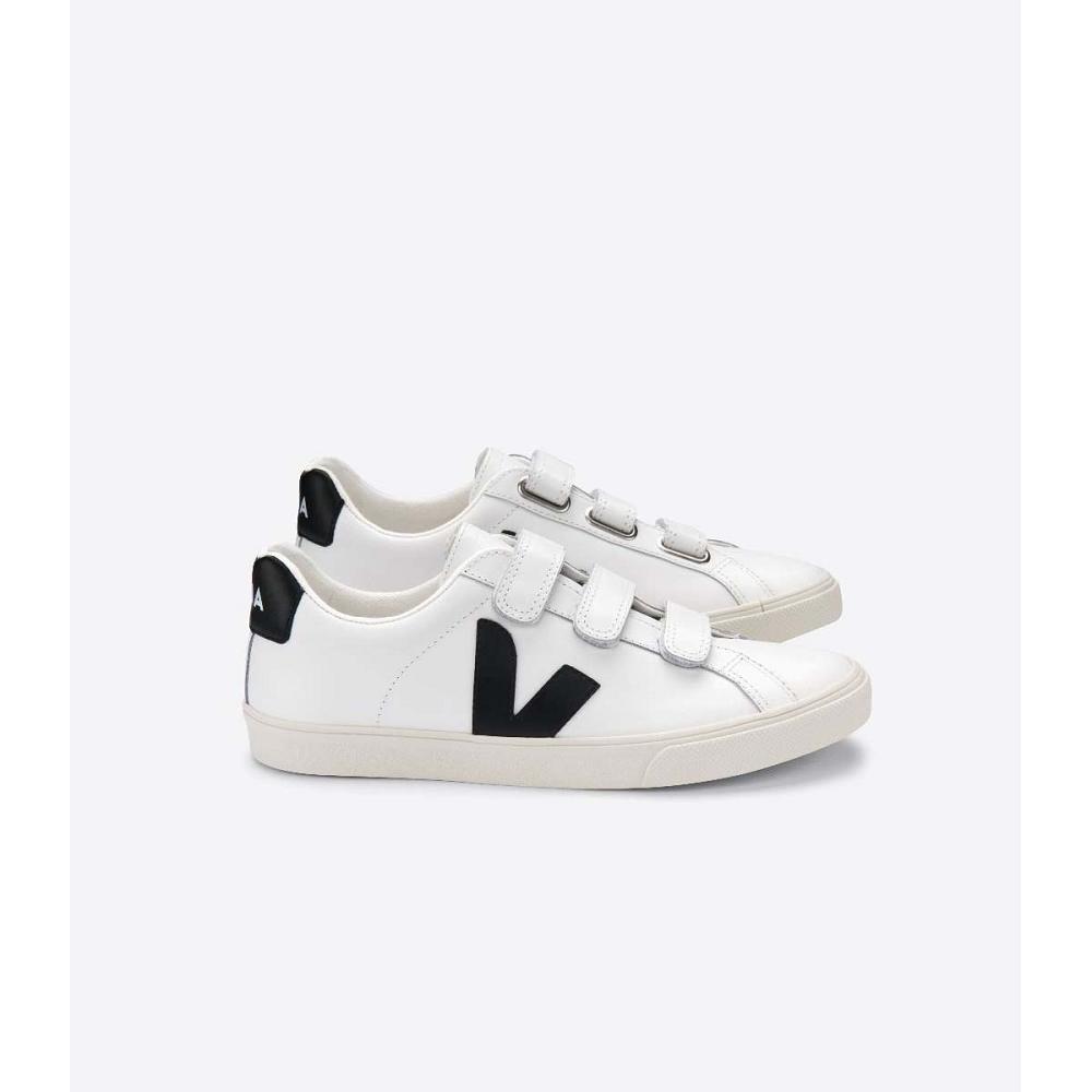 Men\'s Veja 3-LOCK LEATHER Sneakers White/Black | ZA 300NWY